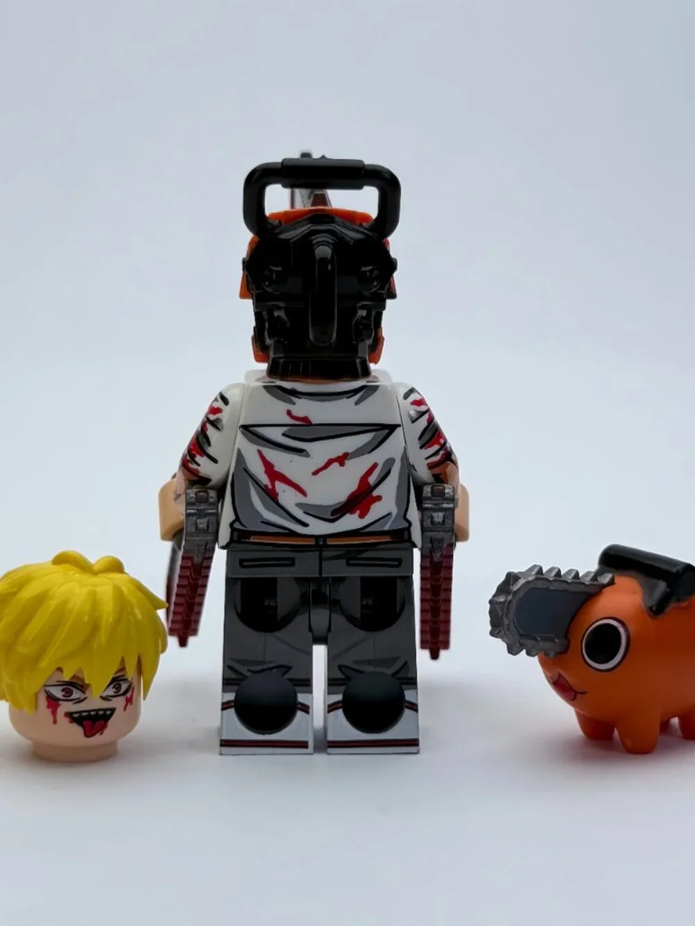 Chainsaw Man Denji Shark Ride Custom Minifigure Set with Pochita